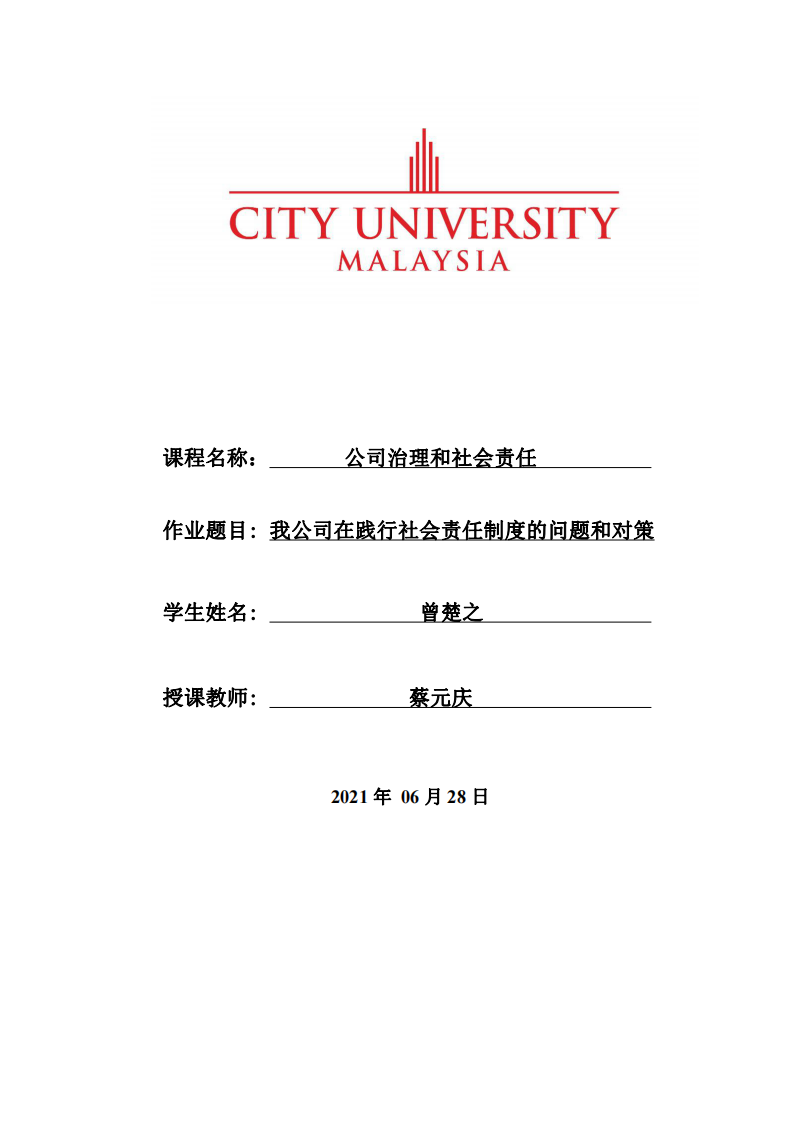 我公司在践行社会责任制度的问题和对策-第1页-缩略图