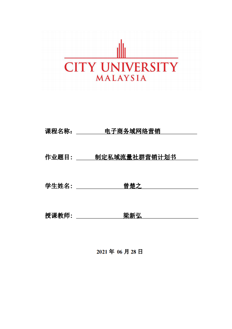 制定私域流量社群营销计划书-第1页-缩略图