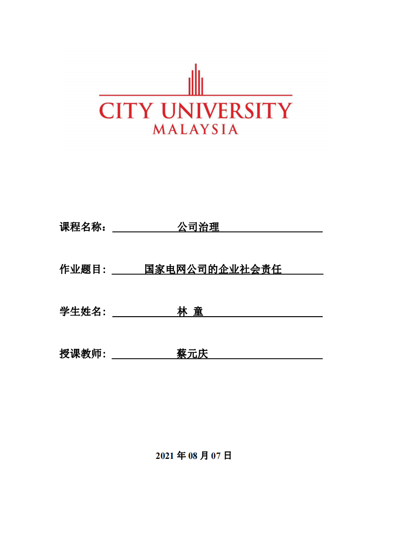   国家电网公司的企业社会责任 -第1页-缩略图