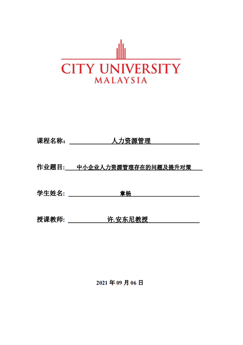 中小企業(yè)人力資源管理存在的問題及提升對策-第1頁-縮略圖