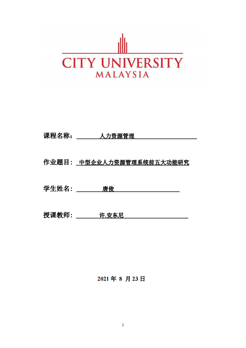 中型企業(yè)人力資源管理系統(tǒng)前五大功能研究-第1頁-縮略圖