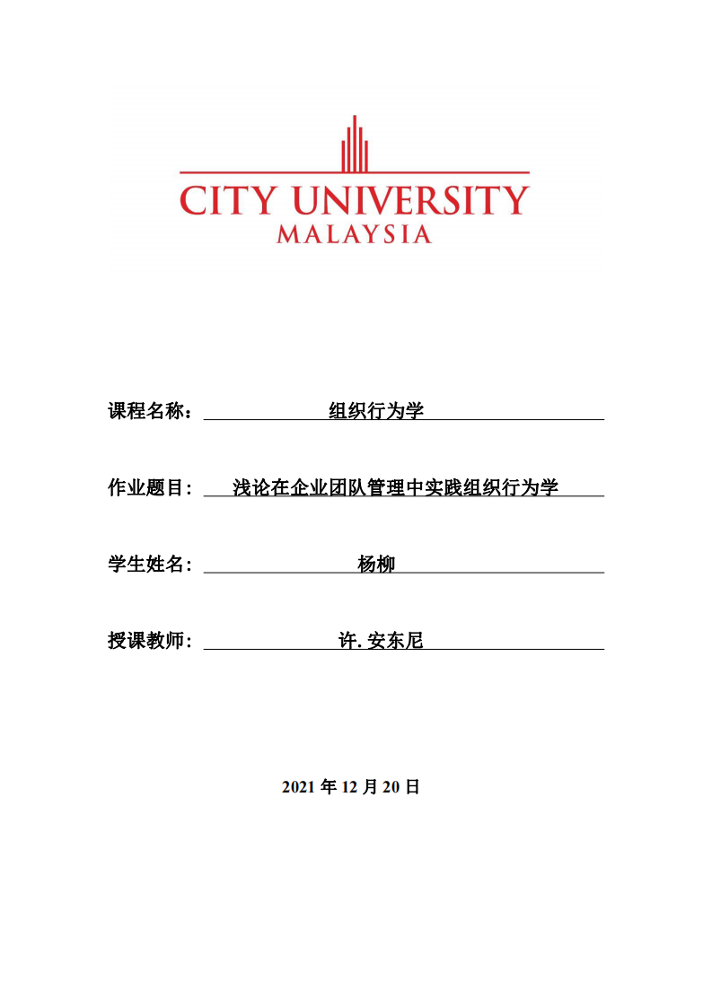 淺論在企業(yè)團(tuán)隊(duì)管理中實(shí)踐組織行為學(xué)-第1頁-縮略圖