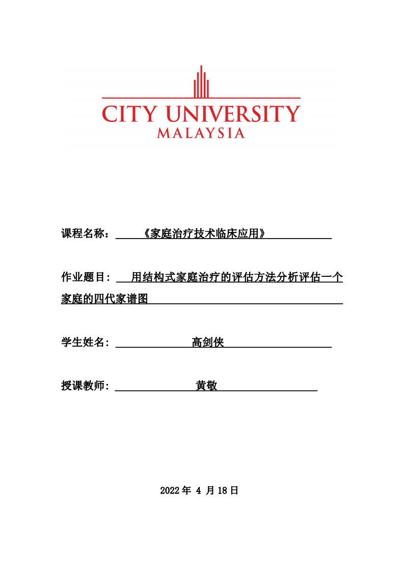 用結(jié)構(gòu)式家庭治療的評估方法分析評估一個 家庭的四代家譜圖-第1頁-縮略圖