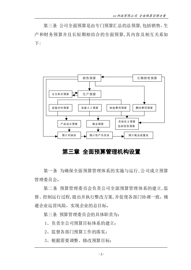 xx公司全面预算管理方案-第3页-缩略图