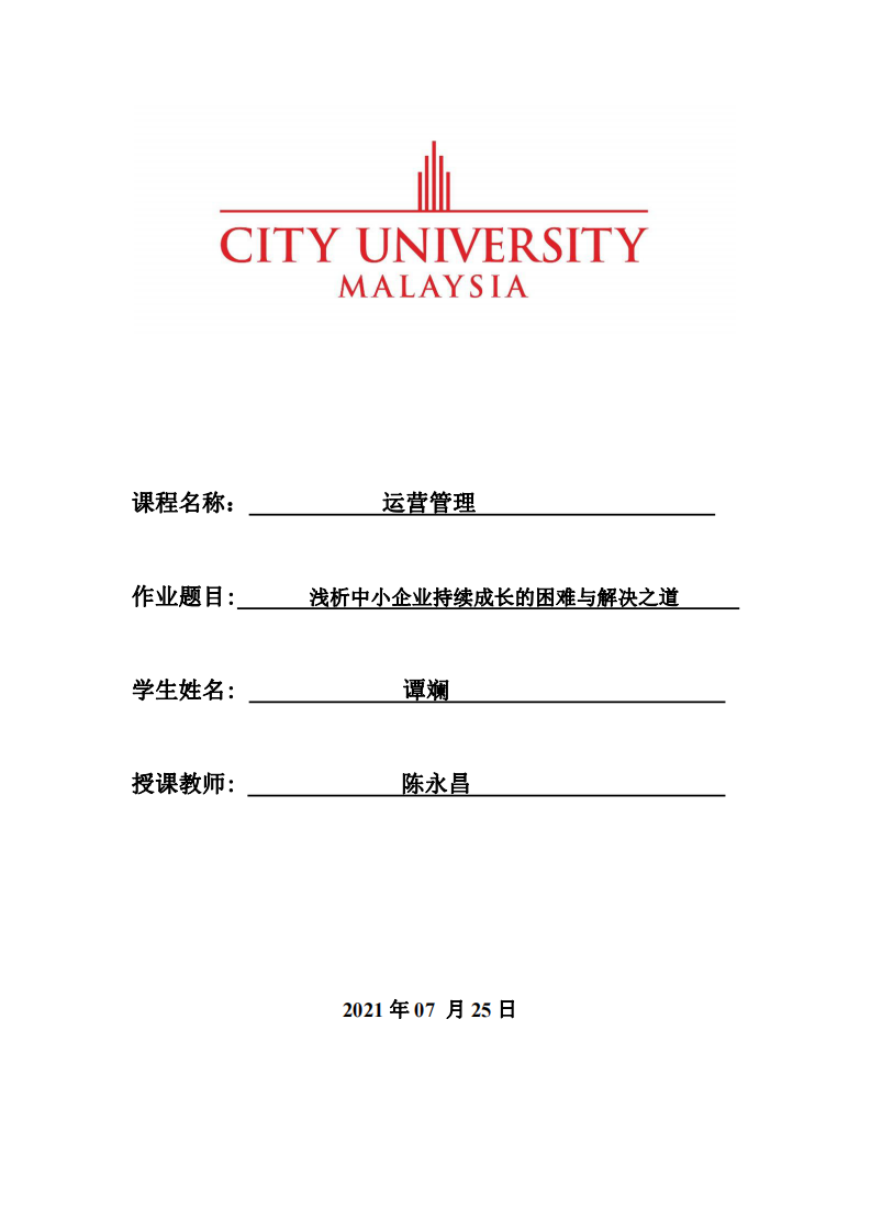 淺析中小企業(yè)持續(xù)成長的困難與解決之道-第1頁-縮略圖