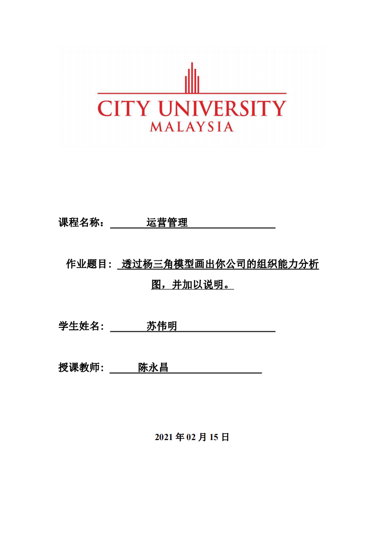 透過楊三角模型畫出你公司的組織能力分析圖，并加以說明。-第1頁-縮略圖