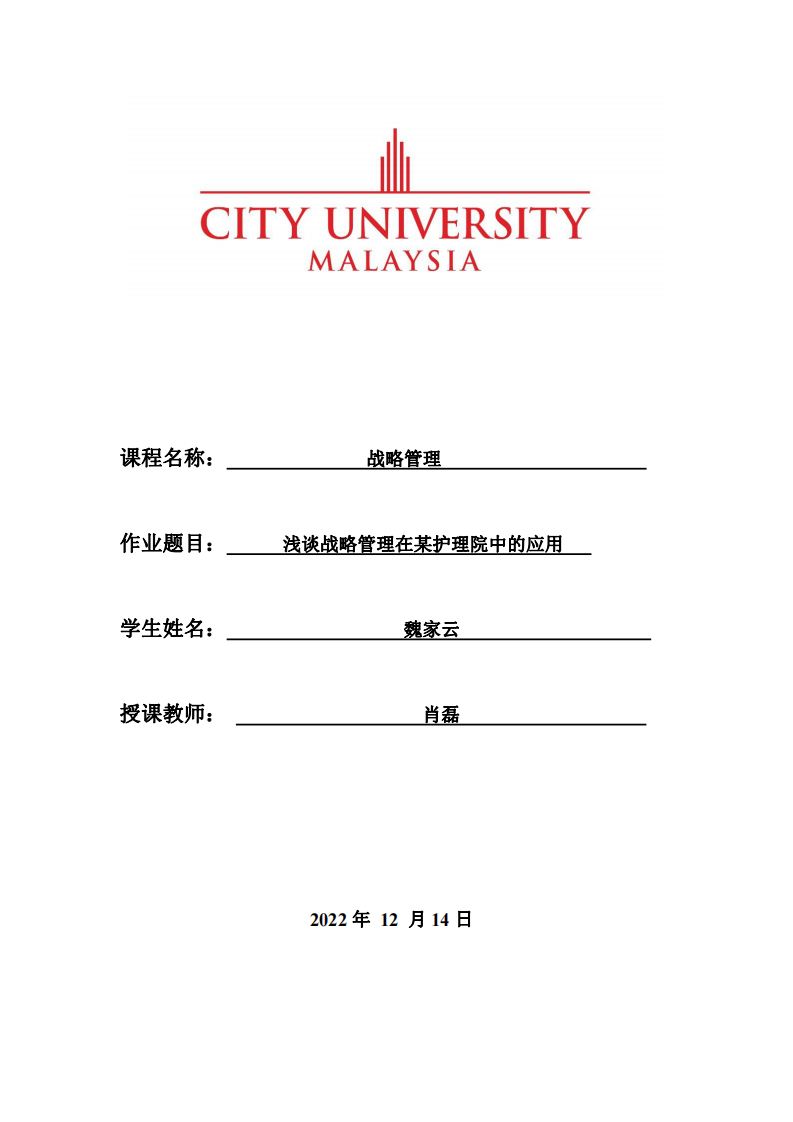 浅谈战略管理在某护理院中的应用-第1页-缩略图