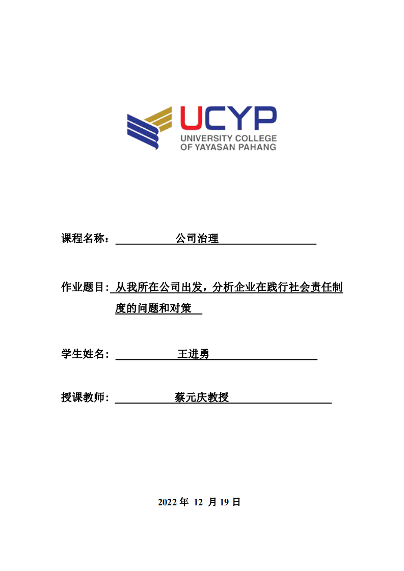 从我所在公司出发，分析企业在践行社会责任制 度的问题和对策-第1页-缩略图