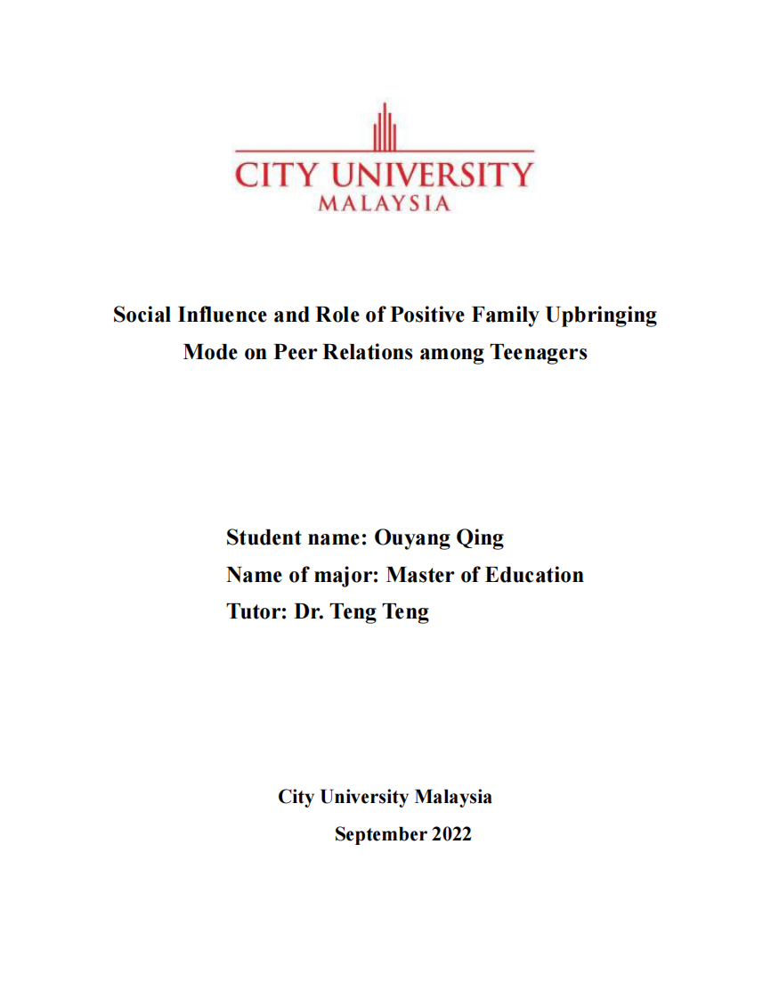 积极的家庭教养模式对青少年同伴关系的社会影响和作用-第1页-缩略图