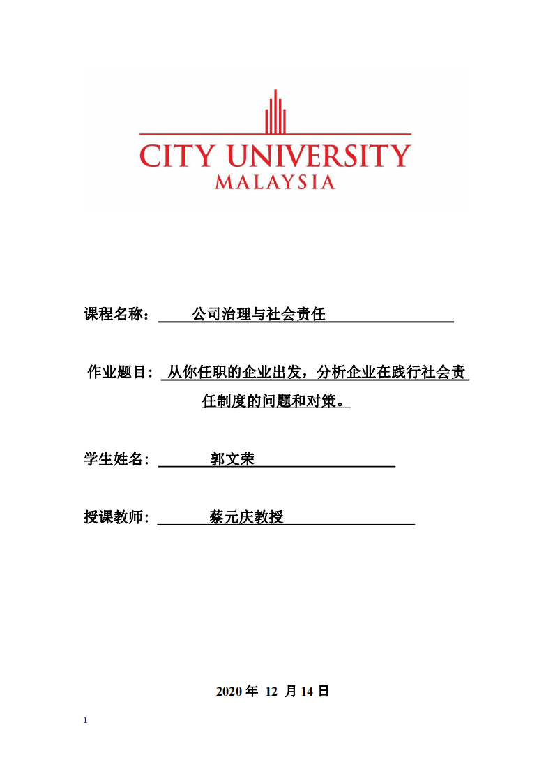 从你任职的企业出发，分析企业在践行社会责 任制度的问题和对策。-第1页-缩略图