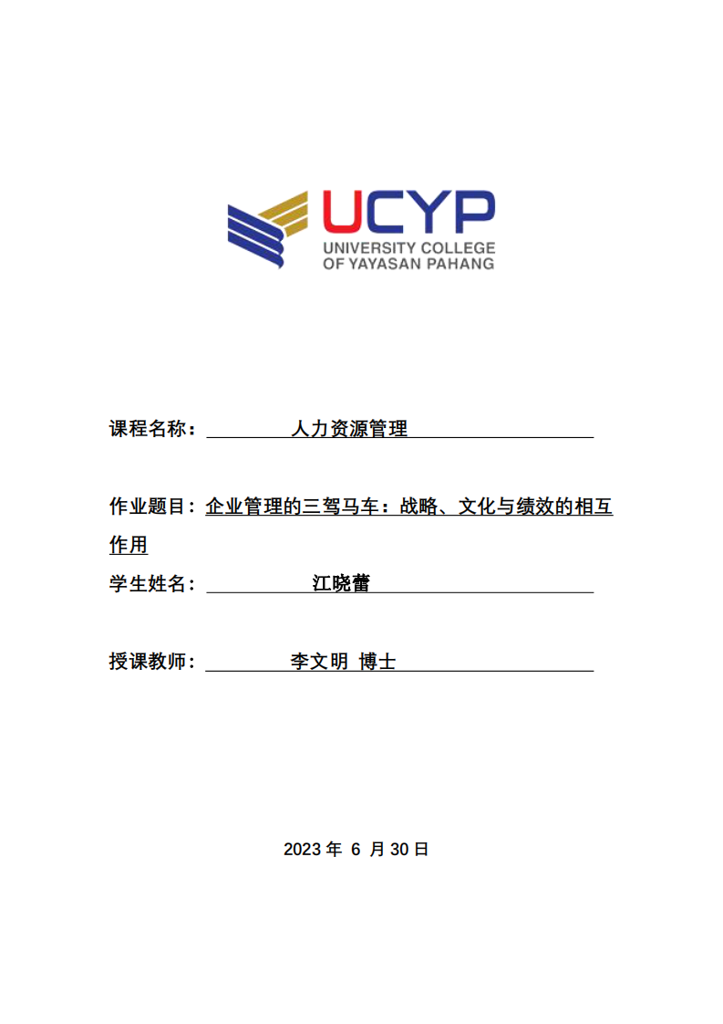 企業(yè)管理的三架馬車：戰(zhàn)略。文化與績效的相互作用-第1頁-縮略圖