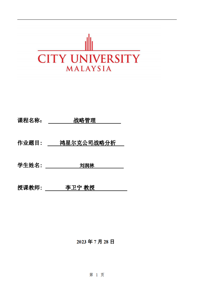 鸿星尔克公司战略分析-第1页-缩略图