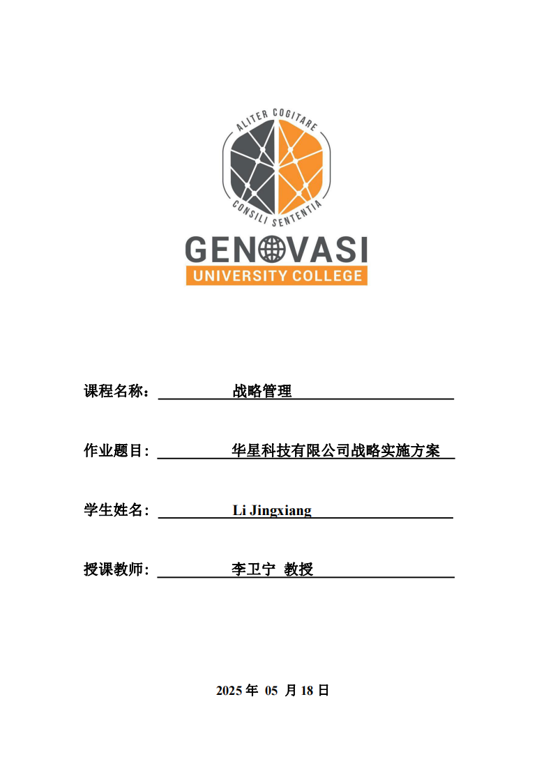 華星科技有限公司戰(zhàn)略實(shí)施方案-第1頁-縮略圖