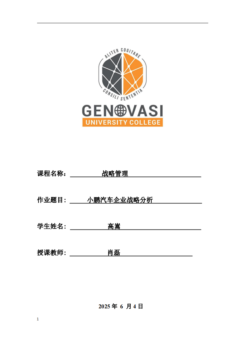 小鵬汽車企業(yè)戰(zhàn)略分析-第1頁-縮略圖
