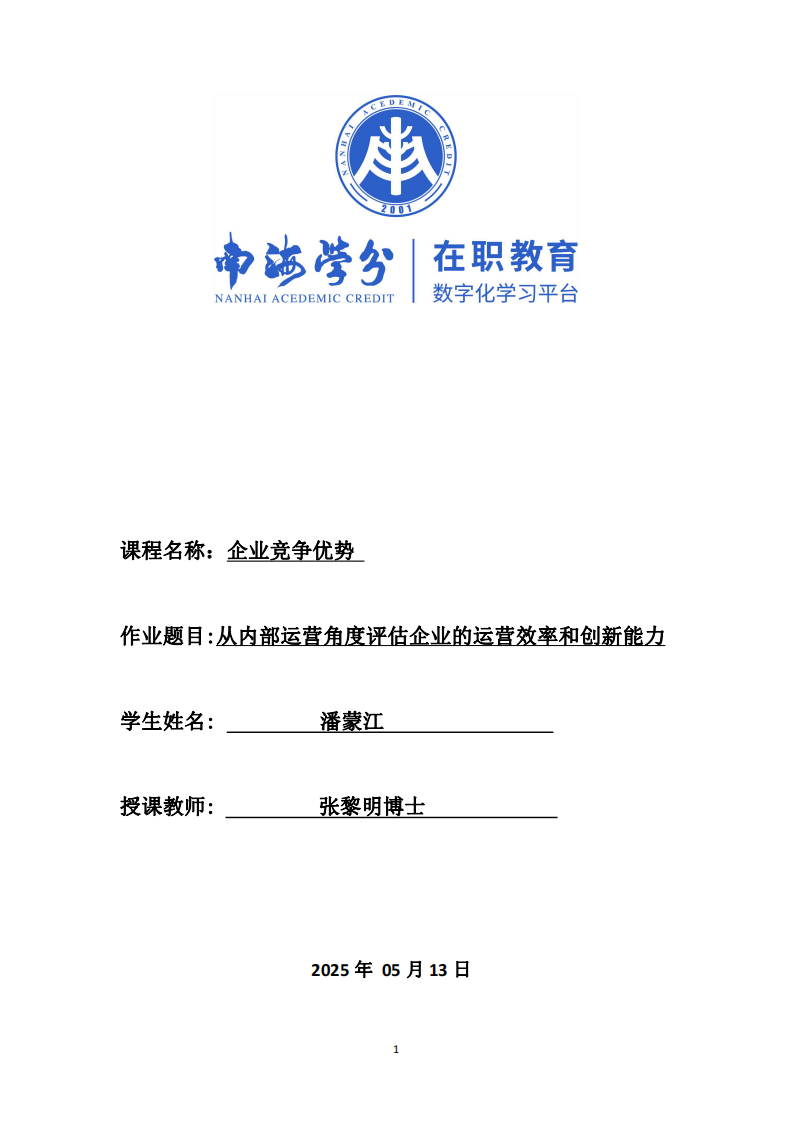 從內(nèi)部運營角度評估企業(yè)的運營效率和創(chuàng)新能力-第1頁-縮略圖