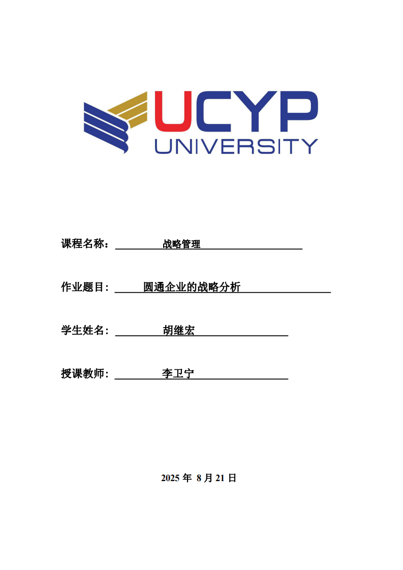 圓通企業(yè)的戰(zhàn)略分析-第1頁-縮略圖