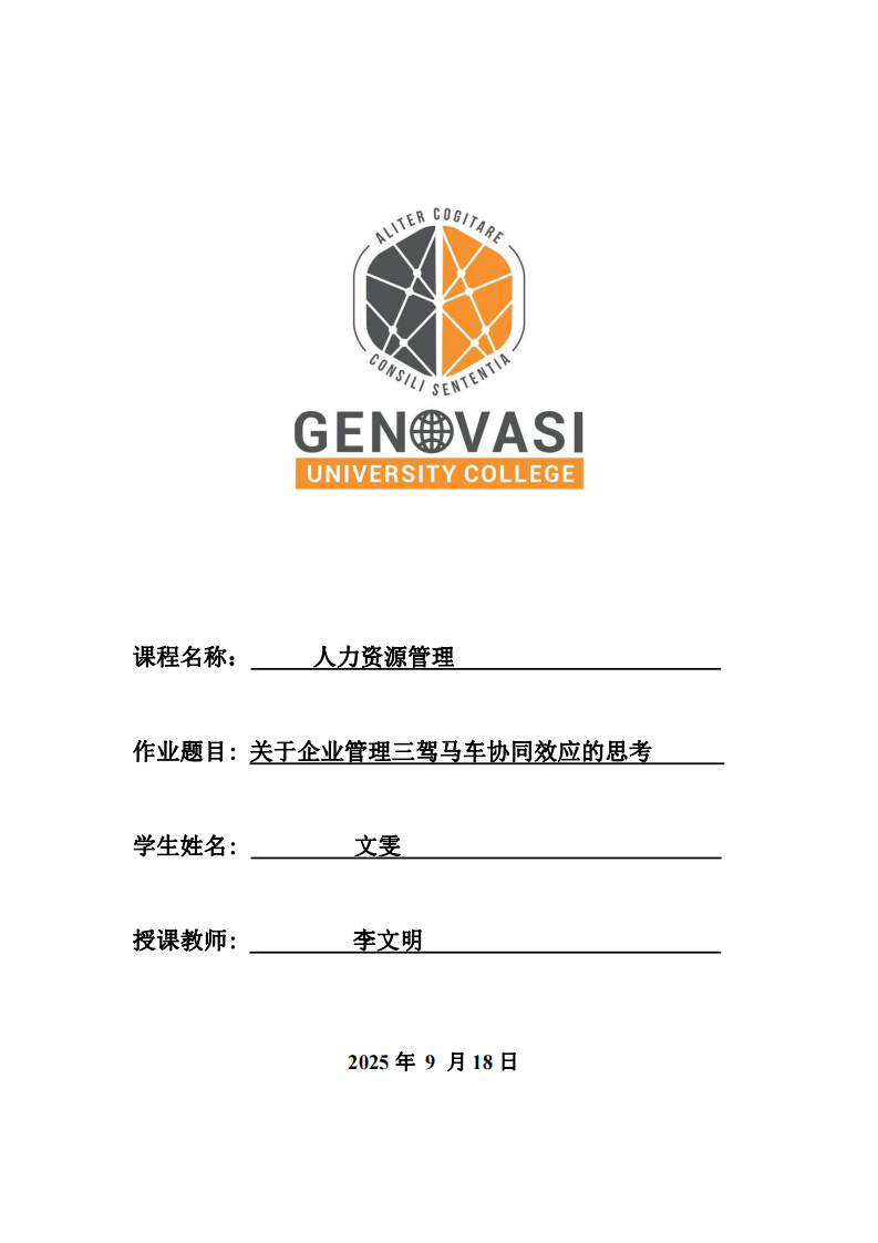 關于企業(yè)管理三駕馬車協(xié)同效應的思考-第1頁-縮略圖