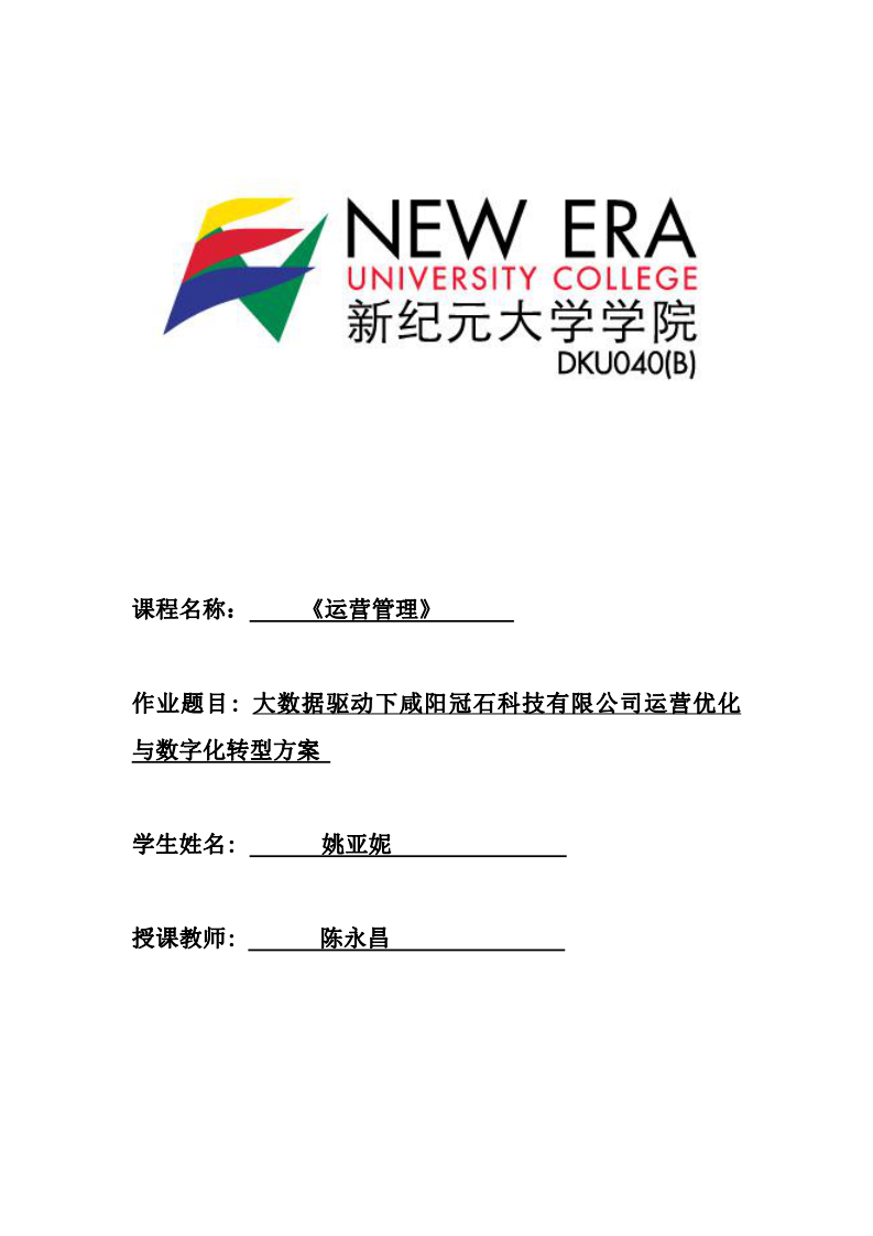 大數(shù)據(jù)驅(qū)動(dòng)下咸陽冠石科技有限公司運(yùn)營優(yōu)化與數(shù)字化轉(zhuǎn)型方案-第1頁-縮略圖