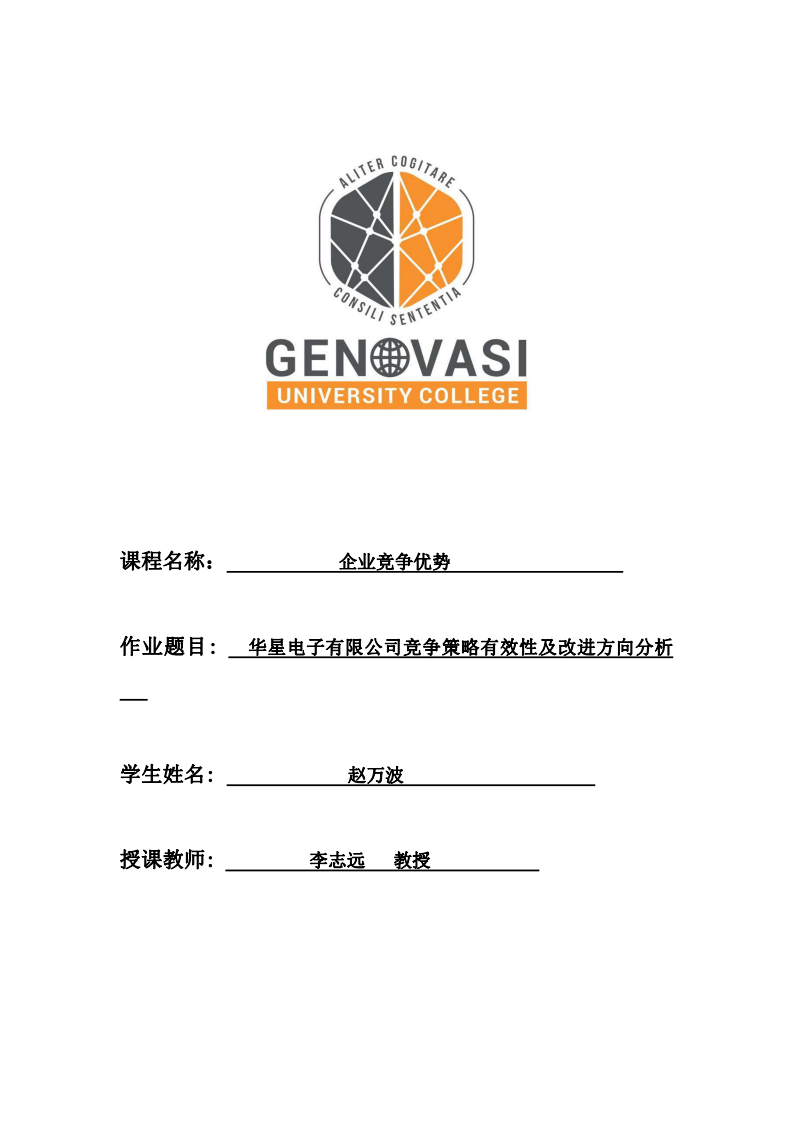 華星電子有限公司競(jìng)爭(zhēng)策略有效性及改進(jìn)方案分析-第1頁(yè)-縮略圖