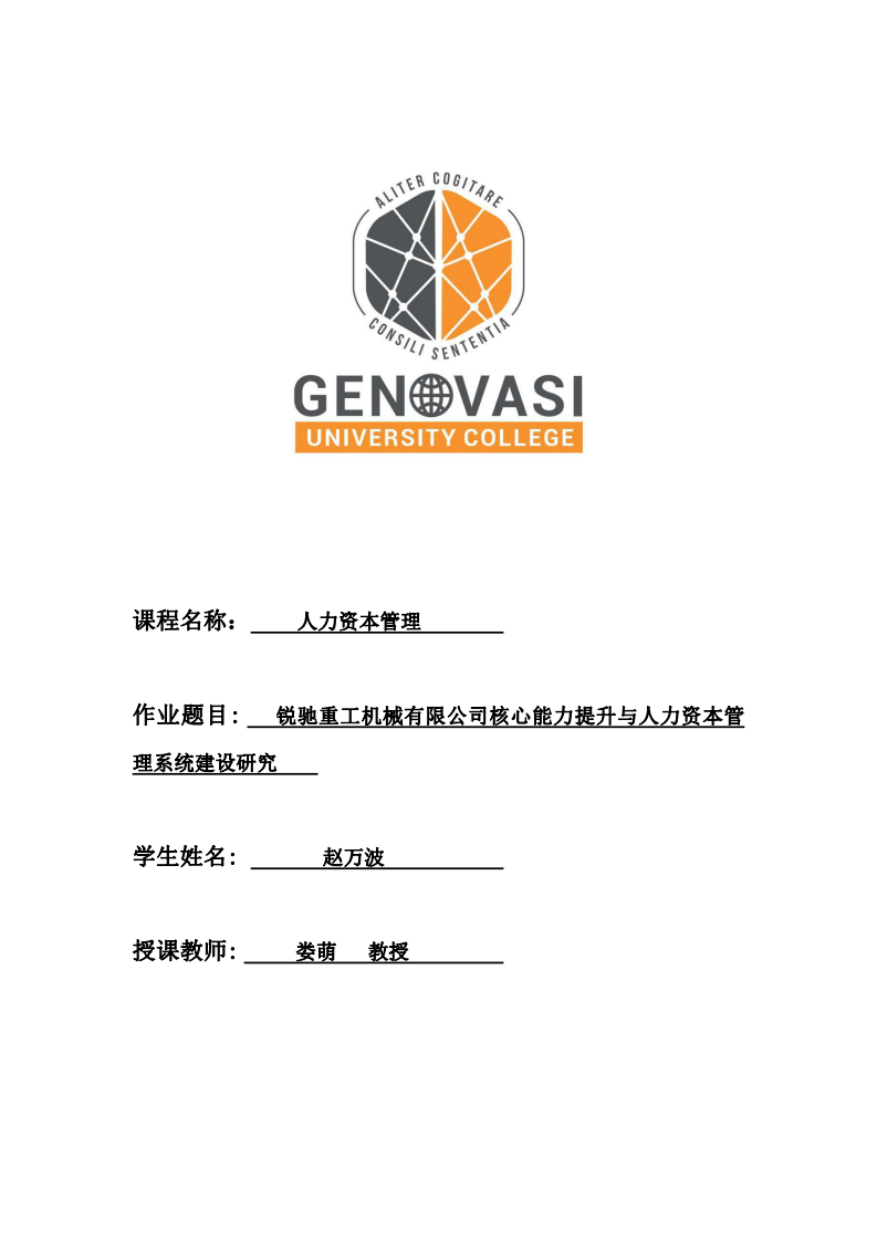 銳馳重工機(jī)械有限公司核心能力提升與人力資本管理系統(tǒng)建設(shè)研究-第1頁-縮略圖