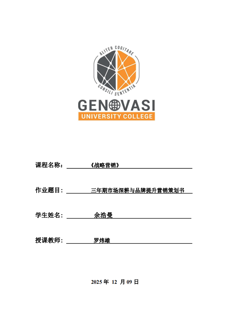 三年期市場深耕與品牌提升營銷策劃書 -第1頁-縮略圖