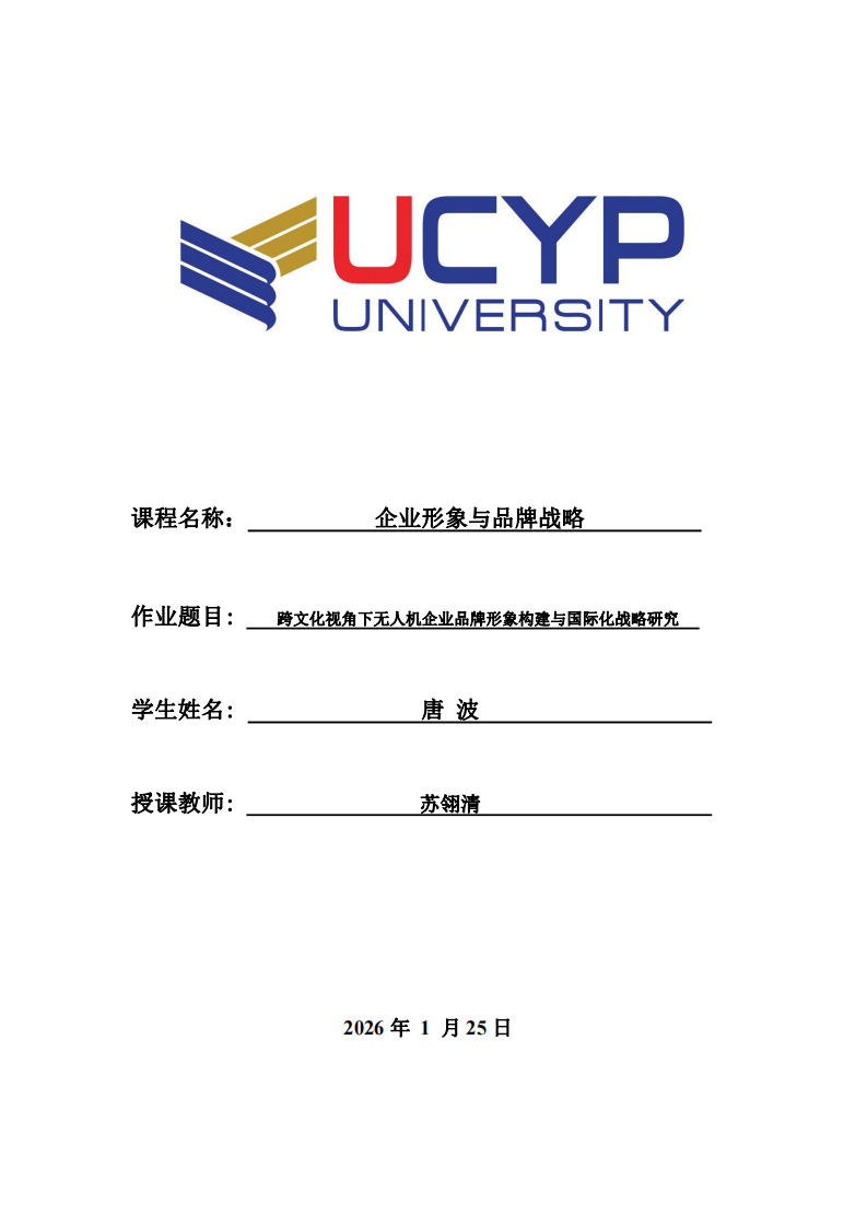 跨文化视角下无人机企业品牌形象构建与国际化战略研究-第1页-缩略图