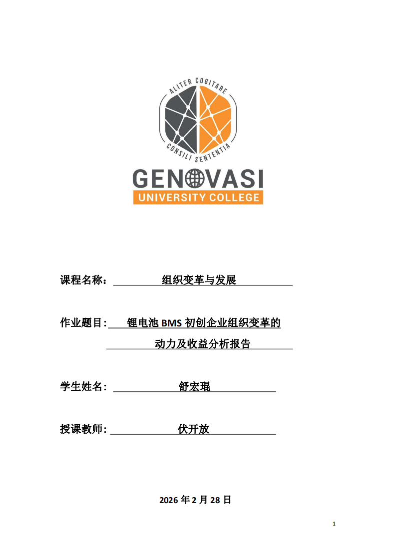 鋰電池BMS初創(chuàng)企業(yè)組織變革的動(dòng)力及收益分析報(bào)告  -第1頁(yè)-縮略圖