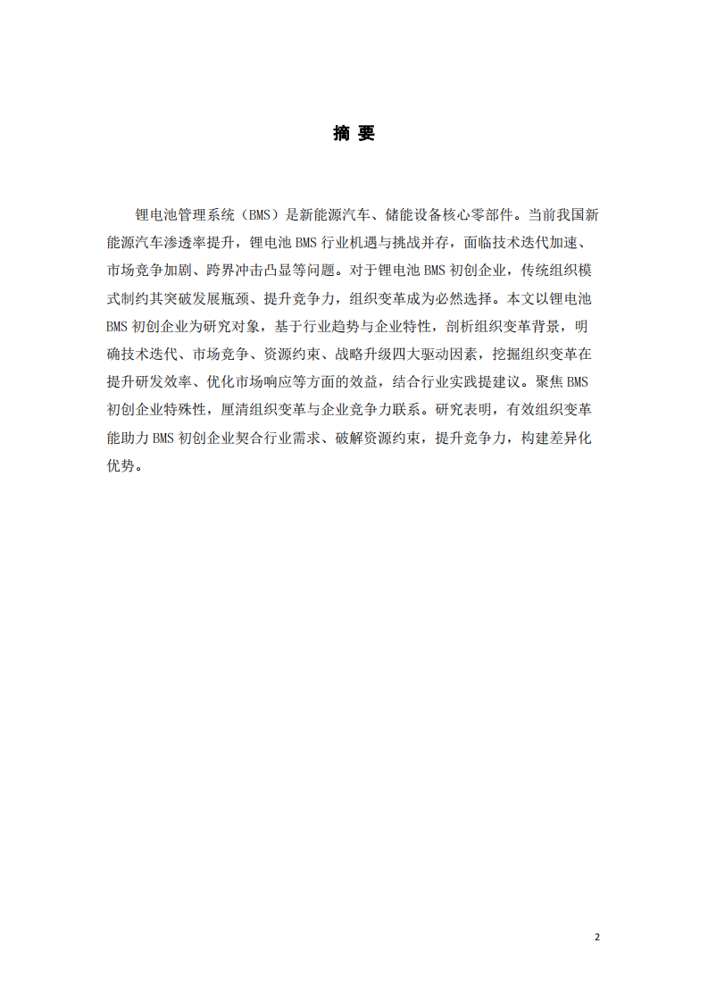 鋰電池BMS初創(chuàng)企業(yè)組織變革的動(dòng)力及收益分析報(bào)告  -第2頁(yè)-縮略圖