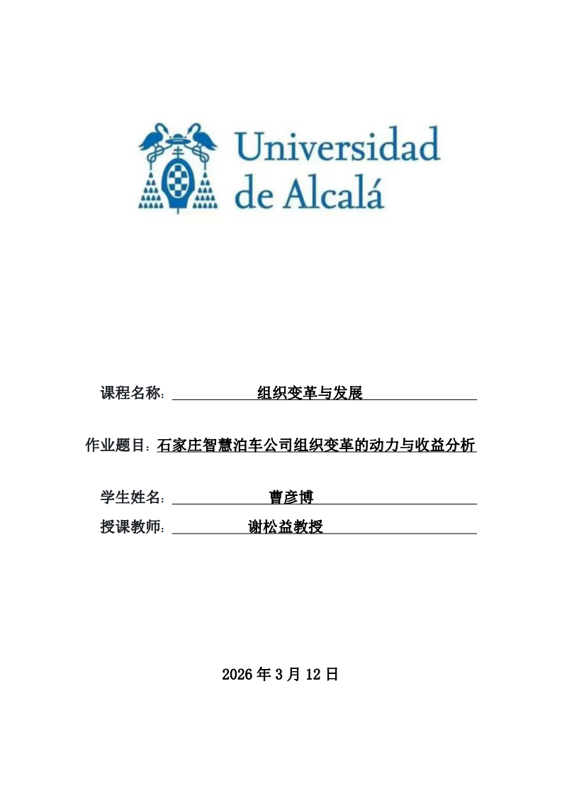 石家庄智慧泊车公司组织变革的动力与收益分析-第1页-缩略图