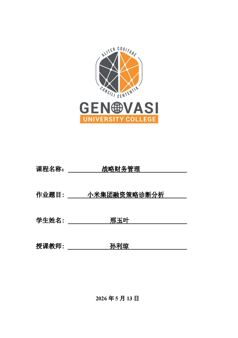 小米集团融资策略诊断分析-第1页-缩略图