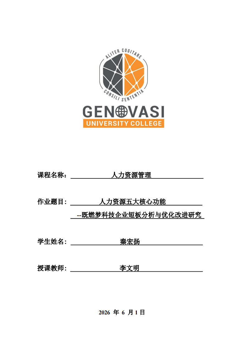 人力资源五大核心功能既燃梦科技企业短板分析与优化改进研究-第1页-缩略图